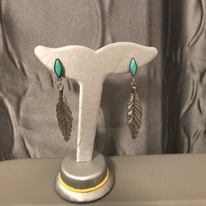 Feather dangle earrings